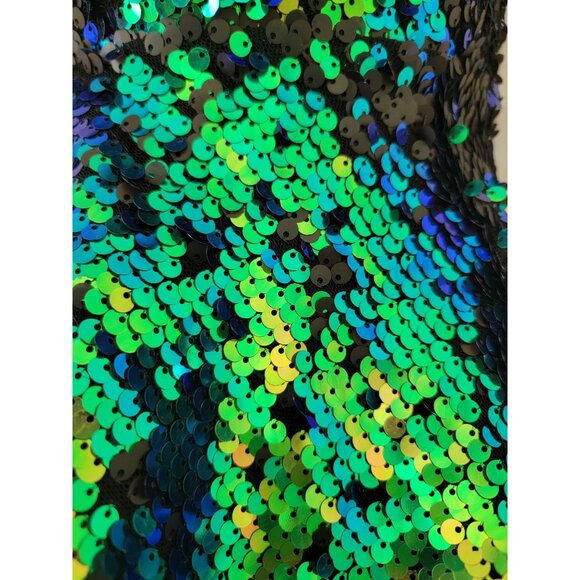 GUESS Sleeveless Green Mermaid-Sequin Peplum Top (XXS) & Matching Skirt (XS) Set - Picture 4 of 7